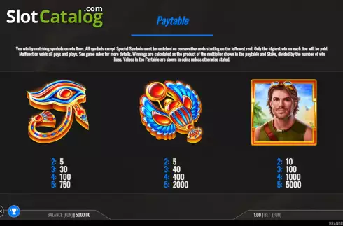 PayTable screen 3. Book of Vbet slot