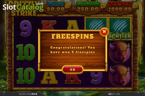 Free Spins Win Screen 2. Grizzly Strike slot