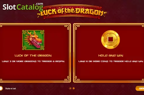 Schermo2. Luck of the Dragon slot