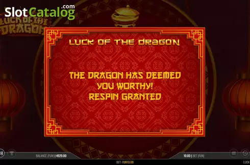 Respins. Luck of the Dragon slot