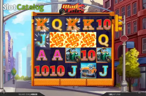 Win Screen. Mad Cabs slot