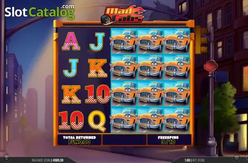 Free Spins Win Screen 4. Mad Cabs slot