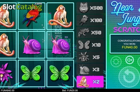 Bildschirm5. Neon Jungle Scratch slot