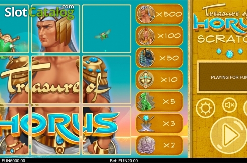 画面2. Treasure of Horus Scratch (トレジャーズ・オブ・ホルス・スクラッチ) カジノスロット