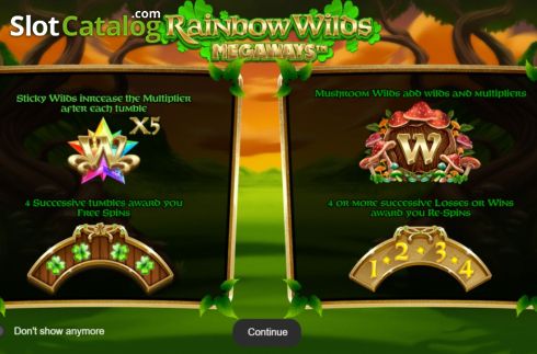 Ecran2. Rainbow Wilds Megaways slot