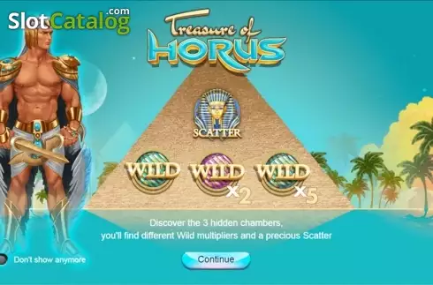Bildschirm 1. Treasure of Horus slot