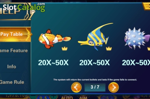 Paytable 3. 5 Dragons Fishing slot