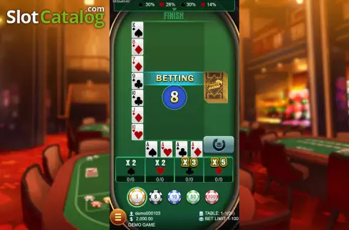 Game screen. Poker Racing slot