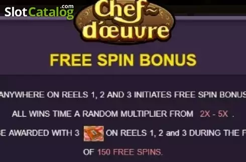 Paytable 1. Chef d'Oeuvre slot