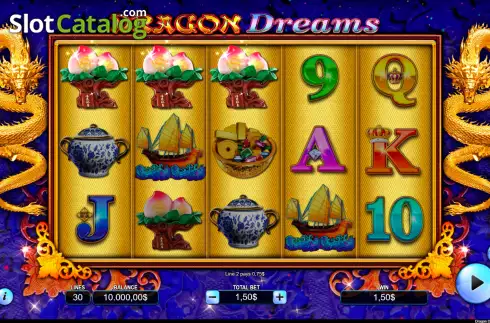 Win screen. Dragon Dreams slot