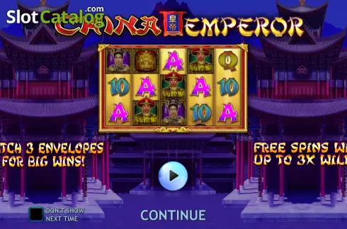 Start Game screen. China Emperor slot