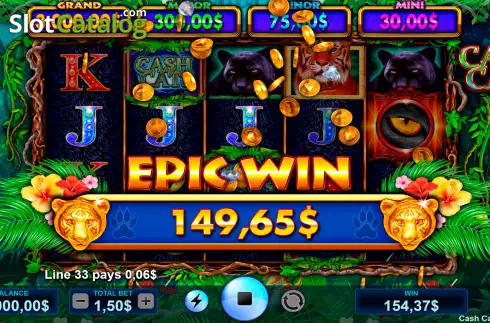 Epic Win screen. Cash Cats slot