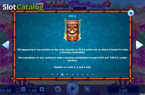 Game Features screen 2. Tiki Fortune (JVL) slot