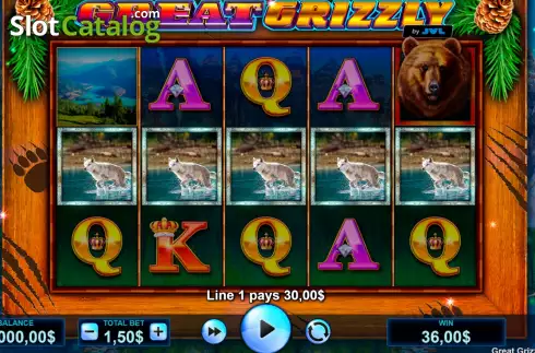Win screen 2. Great Grizzly slot