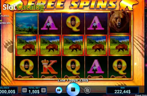 Free Spins screen 2. Great Grizzly slot