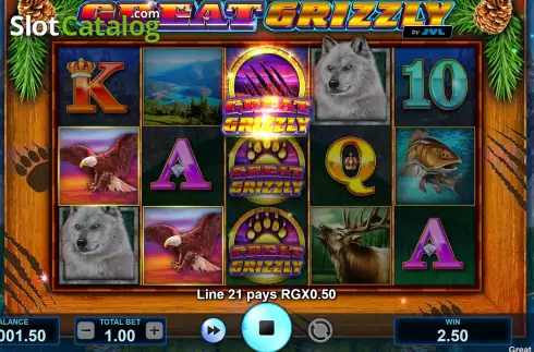 Win screen. Great Grizzly slot