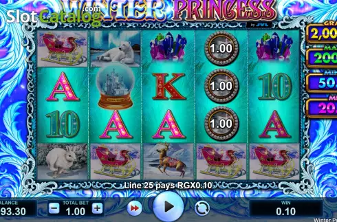 Win screen. Winter Princess slot