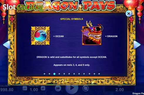 Special symbols screen. Dragon Pays (JVL) slot