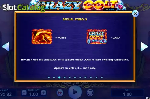 Game Features screen 2. Crazy Colt slot