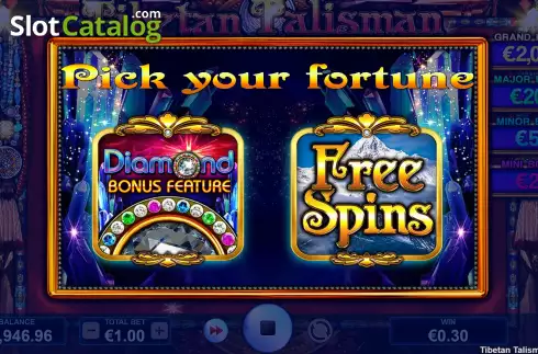 Bonus Game Win Screen. Tibetan Talisman slot