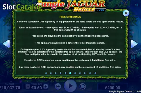 画面8. Jungle Jaguar Deluxe カジノスロット
