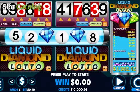 Ekran2. Liquid Diamond Lotto yuvası