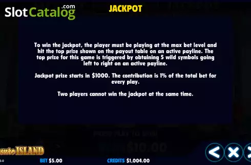 画面8. Treasure Island (Jackpot Software) カジノスロット