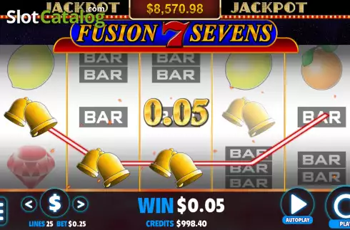 Win screen 2. Fusion Sevens slot
