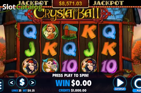 画面2. Crystal Ball (Jackpot Software) カジノスロット