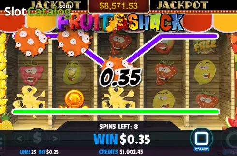 Win screen 2. Fruit Shack slot