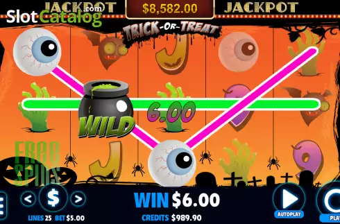 画面4. Trick or Treat (Jackpot Software) カジノスロット