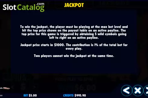 画面8. Trick or Treat (Jackpot Software) カジノスロット