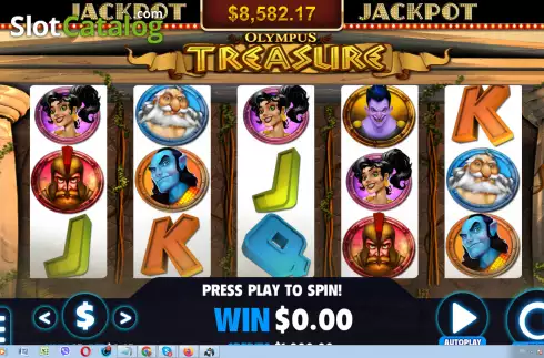 画面2. Olympus Treasure (Jackpot Software) カジノスロット