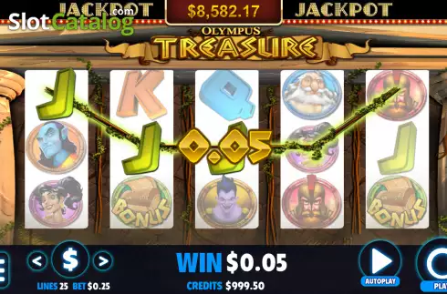 画面3. Olympus Treasure (Jackpot Software) カジノスロット