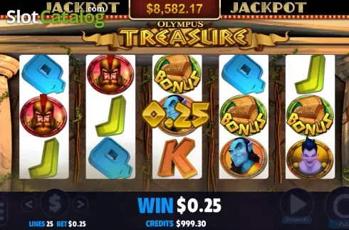 画面4. Olympus Treasure (Jackpot Software) カジノスロット