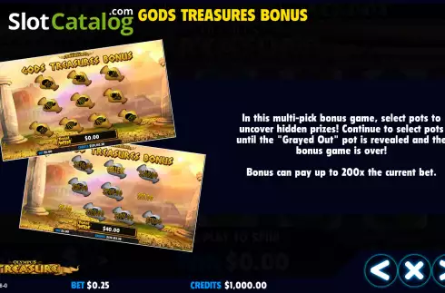 画面9. Olympus Treasure (Jackpot Software) カジノスロット