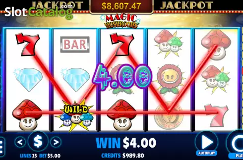 Win screen 2. Magic Mushrooms (Jackpot Software) slot