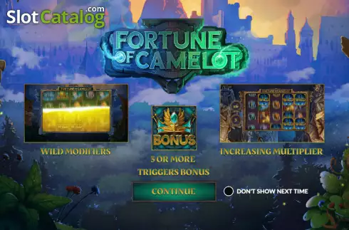 Start Screen. Fortune of Camelot slot