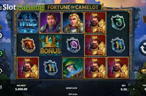 Reels Screen. Fortune of Camelot slot