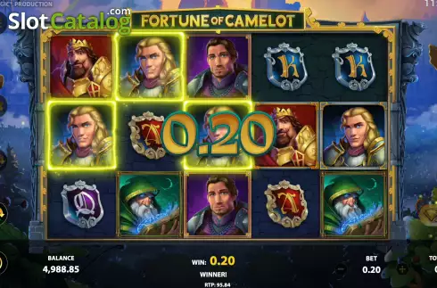Win Screen. Fortune of Camelot slot
