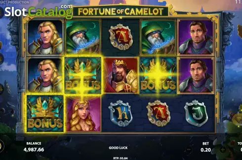 Schermo5. Fortune of Camelot slot