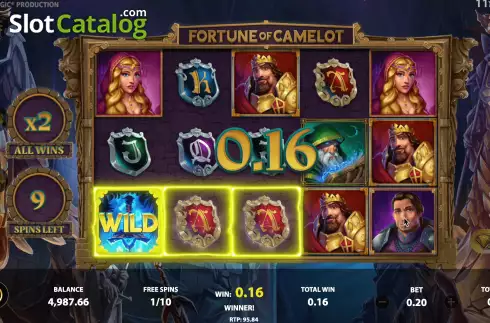 Bildschirm7. Fortune of Camelot slot