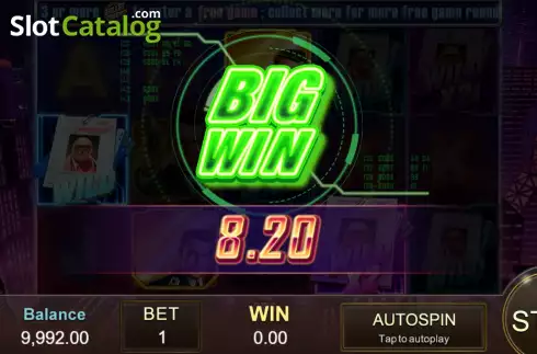 Big Win screen. Agent Ace slot