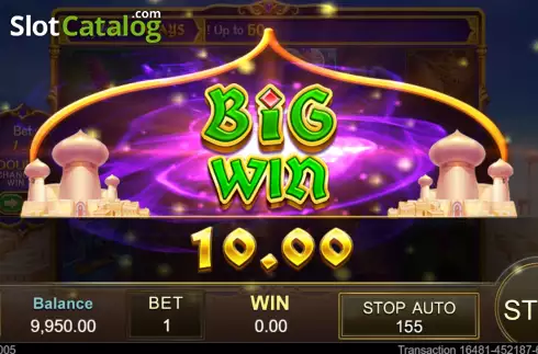 Big Win screen. Magic Lamp (Jili Games) slot