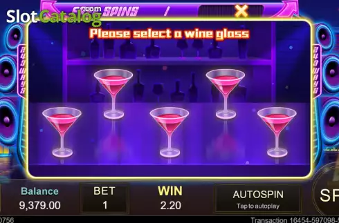 Free Spins screen. Party Night (Jili Games) slot
