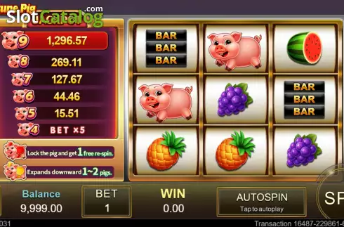 Game screen. Fortune Pig (Jili Games) slot