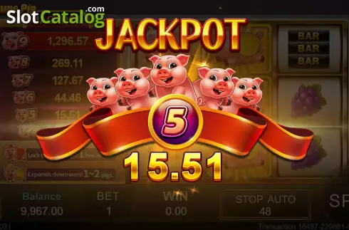 Win Jackpot screen. Fortune Pig (Jili Games) slot
