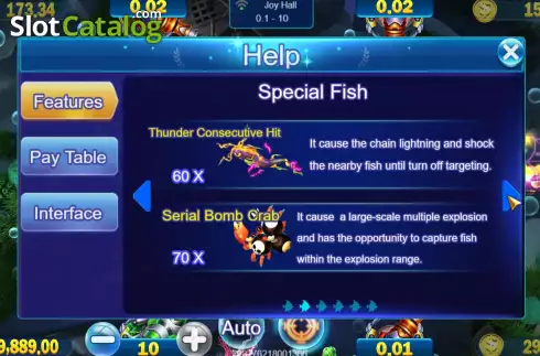 Game Feature screen 2. Royal Fishing slot