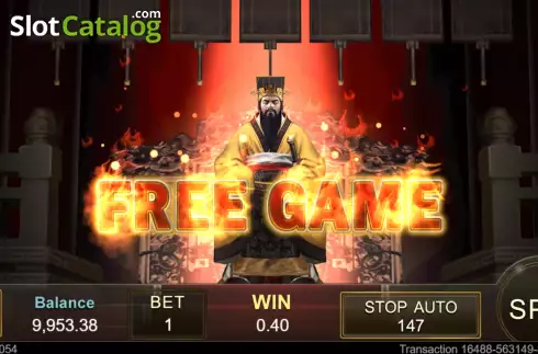 Free Game screen. Chin Shi Huang slot