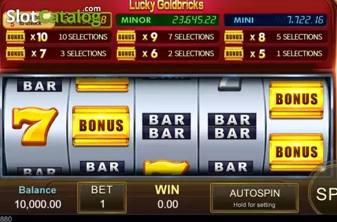 Game screen. Lucky Goldbricks slot